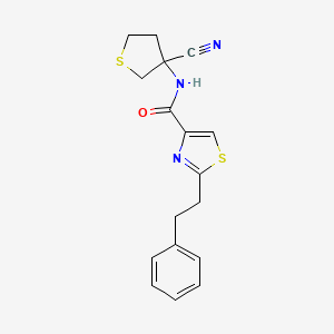 molecular formula C17H17N3OS2 B2775881 N-(3-cyanothiolan-3-yl)-2-(2-phenylethyl)-1,3-thiazole-4-carboxamide CAS No. 1355820-11-9