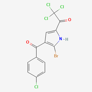 molecular formula C13H6BrCl4NO2 B2775899 1-[5-bromo-4-(4-chlorobenzoyl)-1H-pyrrol-2-yl]-2,2,2-trichloro-1-ethanone CAS No. 338394-74-4