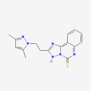 molecular formula C16H16N6S B2775903 2-[2-(3,5-dimethylpyrazol-1-yl)ethyl]-3H-[1,2,4]triazolo[1,5-c]quinazoline-5-thione CAS No. 896695-91-3