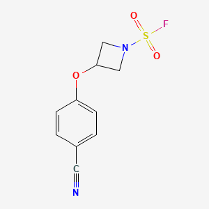 molecular formula C10H9FN2O3S B2775905 3-(4-Cyanophenoxy)azetidine-1-sulfonyl fluoride CAS No. 2411315-36-9