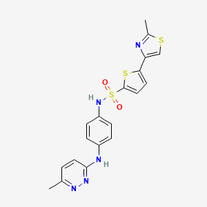 molecular formula C19H17N5O2S3 B2775906 N-(4-((6-methylpyridazin-3-yl)amino)phenyl)-5-(2-methylthiazol-4-yl)thiophene-2-sulfonamide CAS No. 1170428-30-4