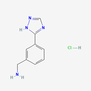 molecular formula C9H11ClN4 B2775907 [3-(4H-1,2,4-triazol-3-yl)phenyl]methanamine hydrochloride CAS No. 1311313-97-9