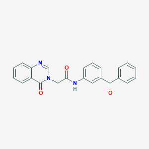 molecular formula C23H17N3O3 B277591 2-(4-oxoquinazolin-3(4H)-yl)-N-[3-(phenylcarbonyl)phenyl]acetamide 