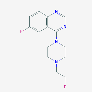 molecular formula C14H16F2N4 B2775916 6-氟-4-(4-(2-氟乙基)哌嗪-1-基)喹唑啉 CAS No. 2034459-02-2