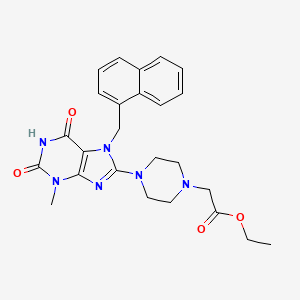 ethyl 2-(4-(3-methyl-7-(naphthalen-1-ylmethyl)-2,6-dioxo-2,3,6,7-tetrahydro-1H-purin-8-yl)piperazin-1-yl)acetate