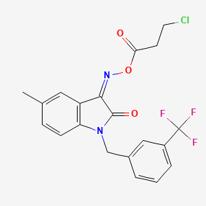 [(Z)-[5-methyl-2-oxo-1-[[3-(trifluoromethyl)phenyl]methyl]indol-3-ylidene]amino] 3-chloropropanoate