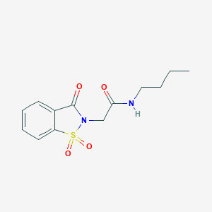 molecular formula C13H16N2O4S B277593 N-butyl-2-(1,1-dioxido-3-oxo-1,2-benzisothiazol-2(3H)-yl)acetamide 