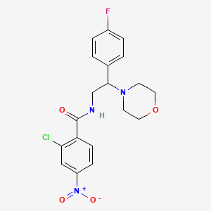 molecular formula C19H19ClFN3O4 B2775934 2-氯-N-(2-(4-氟苯基)-2-吗啉基乙基)-4-硝基苯甲酰胺 CAS No. 941896-76-0
