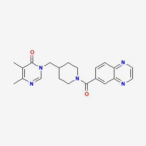 molecular formula C21H23N5O2 B2775938 5,6-Dimethyl-3-{[1-(quinoxaline-6-carbonyl)piperidin-4-yl]methyl}-3,4-dihydropyrimidin-4-one CAS No. 2201357-35-7