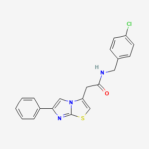 molecular formula C20H16ClN3OS B2775944 N-(4-chlorobenzyl)-2-(6-phenylimidazo[2,1-b]thiazol-3-yl)acetamide CAS No. 897459-15-3