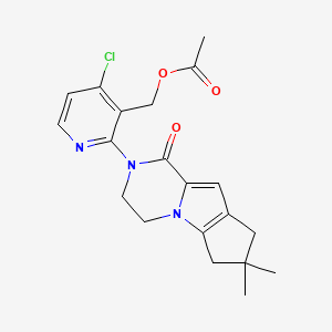 (4-Chloro-2-{4,4-dimethyl-9-oxo-1,10-diazatricyclo[6.4.0.0(2),]dodeca-2(6),7-dien-10-yl}pyridin-3-yl)methyl acetate