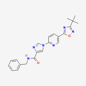 molecular formula C22H22N6O2 B2775955 N-benzyl-1-[5-(3-tert-butyl-1,2,4-oxadiazol-5-yl)pyridin-2-yl]-1H-imidazole-4-carboxamide CAS No. 1251693-67-0