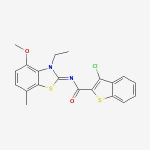 (Z)-3-chloro-N-(3-ethyl-4-methoxy-7-methylbenzo[d]thiazol-2(3H)-ylidene)benzo[b]thiophene-2-carboxamide