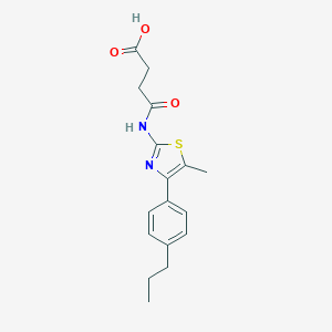 molecular formula C17H20N2O3S B277596 4-{[5-Methyl-4-(4-propylphenyl)-1,3-thiazol-2-yl]amino}-4-oxobutanoic acid 