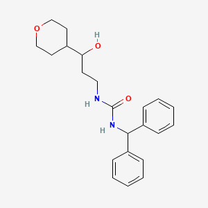 molecular formula C22H28N2O3 B2775960 1-benzhydryl-3-(3-hydroxy-3-(tetrahydro-2H-pyran-4-yl)propyl)urea CAS No. 2034585-69-6