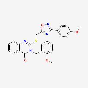 molecular formula C26H22N4O4S B2775965 3-(2-甲氧基苄基)-2-(((3-(4-甲氧基苯基)-1,2,4-噁二唑-5-基)甲基)硫)喹唑啉-4(3H)-酮 CAS No. 2034477-67-1