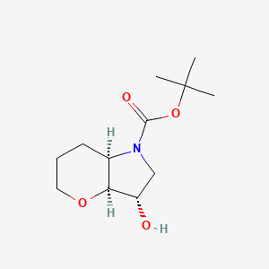 molecular formula C12H21NO4 B2775966 外消旋-(3S,3aS,7aR)-叔丁基 3-羟基六氢吡喃并[3,2-b]吡咯-1(2H)-羧酸酯 CAS No. 1330766-33-0