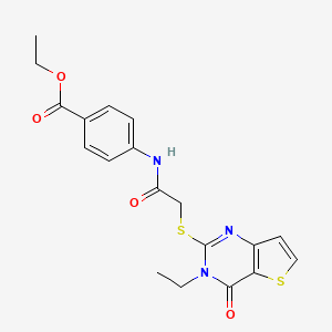 ethyl 4-[2-({3-ethyl-4-oxo-3H,4H-thieno[3,2-d]pyrimidin-2-yl}sulfanyl)acetamido]benzoate