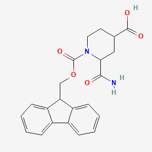 2-Carbamoyl-1-{[(9h-fluoren-9-yl)methoxy]carbonyl}piperidine-4-carboxylic acid