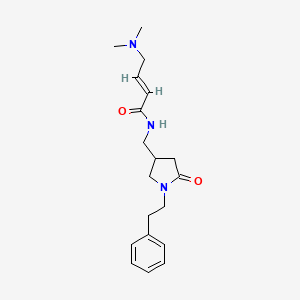 (E)-4-(Dimethylamino)-N-[[5-oxo-1-(2-phenylethyl)pyrrolidin-3-yl]methyl]but-2-enamide