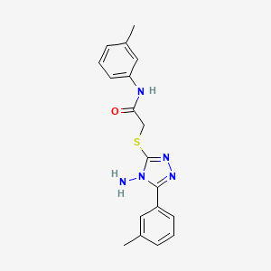 molecular formula C18H19N5OS B2775990 2-((4-amino-5-(m-tolyl)-4H-1,2,4-triazol-3-yl)thio)-N-(m-tolyl)acetamide CAS No. 586995-70-2