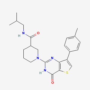 molecular formula C23H28N4O2S B2775991 N-isobutyl-1-[7-(4-methylphenyl)-4-oxo-3,4-dihydrothieno[3,2-d]pyrimidin-2-yl]piperidine-3-carboxamide CAS No. 1243003-52-2