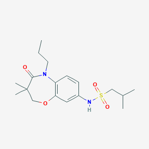 N-(3,3-dimethyl-4-oxo-5-propyl-2,3,4,5-tetrahydrobenzo[b][1,4]oxazepin-8-yl)-2-methylpropane-1-sulfonamide