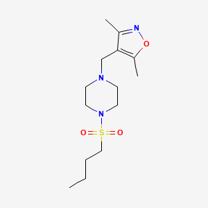 molecular formula C14H25N3O3S B2775995 4-((4-(Butylsulfonyl)piperazin-1-yl)methyl)-3,5-dimethylisoxazole CAS No. 1235390-48-3