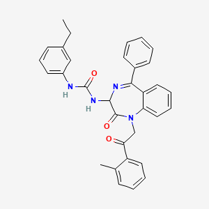 molecular formula C33H30N4O3 B2776000 1-(1-(2-(2-甲基苯基)-2-氧代乙基)-2-氧代-5-苯基-2,3-二氢-1H-1,4-二氮杂环戊烷-3-基)-3-(3-乙基苯基)脲 CAS No. 1796913-71-7