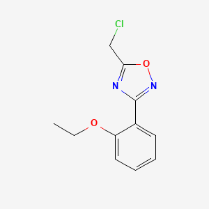 molecular formula C11H11ClN2O2 B2776001 5-(Chloromethyl)-3-(2-ethoxyphenyl)-1,2,4-oxadiazole CAS No. 923239-59-2
