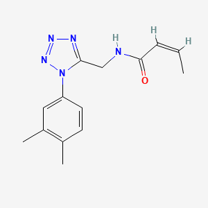 molecular formula C14H17N5O B2776017 (Z)-N-((1-(3,4-dimethylphenyl)-1H-tetrazol-5-yl)methyl)but-2-enamide CAS No. 897622-31-0