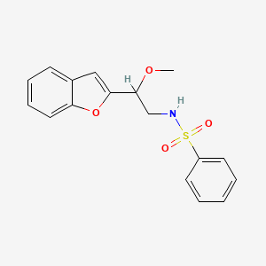 molecular formula C17H17NO4S B2776018 N-(2-(benzofuran-2-yl)-2-methoxyethyl)benzenesulfonamide CAS No. 2034206-98-7