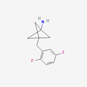 molecular formula C12H13F2N B2776020 3-[(2,5-Difluorophenyl)methyl]bicyclo[1.1.1]pentan-1-amine CAS No. 2287311-37-7