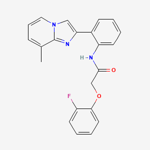 molecular formula C22H18FN3O2 B2776024 2-(2-氟苯氧基)-N-(2-(8-甲基咪唑并[1,2-a]吡啶-2-基)苯基)乙酰胺 CAS No. 1788561-76-1