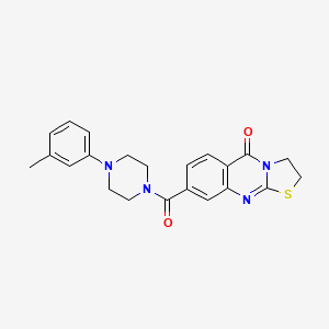 8-(4-(m-tolyl)piperazine-1-carbonyl)-2H-thiazolo[2,3-b]quinazolin-5(3H)-one