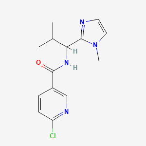 molecular formula C14H17ClN4O B2776034 6-chloro-N-[2-methyl-1-(1-methyl-1H-imidazol-2-yl)propyl]pyridine-3-carboxamide CAS No. 1147736-95-5