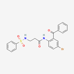 molecular formula C22H19BrN2O4S B2776037 N-(2-benzoyl-4-bromophenyl)-3-benzenesulfonamidopropanamide CAS No. 381679-70-5