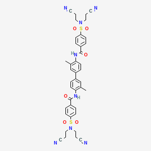 molecular formula C40H38N8O6S2 B2776038 4-[bis(2-cyanoethyl)sulfamoyl]-N-[4-[4-[[4-[bis(2-cyanoethyl)sulfamoyl]benzoyl]amino]-3-methylphenyl]-2-methylphenyl]benzamide CAS No. 476275-52-2