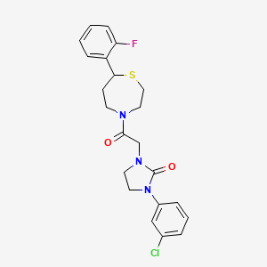1-(3-Chlorophenyl)-3-(2-(7-(2-fluorophenyl)-1,4-thiazepan-4-yl)-2-oxoethyl)imidazolidin-2-one