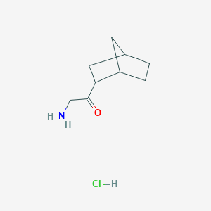 molecular formula C9H16ClNO B2776040 2-Amino-1-{bicyclo[2.2.1]heptan-2-yl}ethan-1-one hydrochloride CAS No. 2126160-21-0