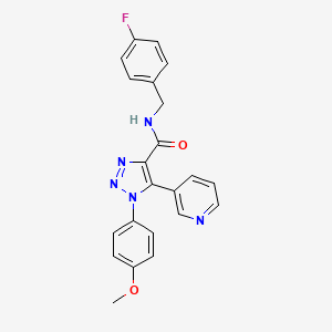 molecular formula C22H18FN5O2 B2776046 N-(4-fluorobenzyl)-1-(4-methoxyphenyl)-5-(pyridin-3-yl)-1H-1,2,3-triazole-4-carboxamide CAS No. 1207048-01-8