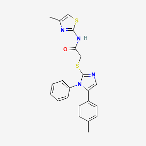 N-(4-methylthiazol-2-yl)-2-((1-phenyl-5-(p-tolyl)-1H-imidazol-2-yl)thio)acetamide