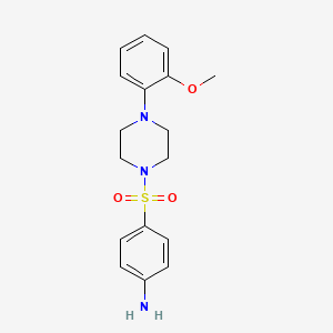 molecular formula C17H21N3O3S B2776060 4-{[4-(2-甲氧基苯基)哌嗪-1-基]磺酰基}苯胺 CAS No. 71454-13-2