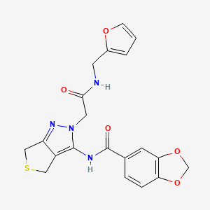 molecular formula C20H18N4O5S B2776067 N-(2-((呋喃-2-基甲基)氨基)-2-氧代乙基)-4,6-二氢-2H-噻吩并[3,4-c]嘧啶-3-基)苯并[d][1,3]二噁烷-5-羧酰胺 CAS No. 1105206-48-1