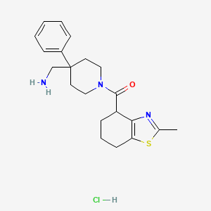 molecular formula C21H28ClN3OS B2776071 [4-(氨甲基)-4-苯基哌啶-1-基]-(2-甲基-4,5,6,7-四氢-1,3-苯并噻唑-4-基)甲酮;盐酸盐 CAS No. 2418721-75-0