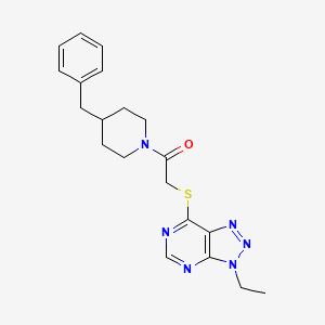 molecular formula C20H24N6OS B2776073 1-(4-benzylpiperidin-1-yl)-2-((3-ethyl-3H-[1,2,3]triazolo[4,5-d]pyrimidin-7-yl)thio)ethanone CAS No. 1058496-06-2