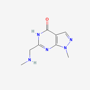 molecular formula C8H11N5O B2776078 1-Methyl-6-((methylamino)methyl)-1,5-dihydro-4H-pyrazolo[3,4-d]pyrimidin-4-one CAS No. 1928735-22-1