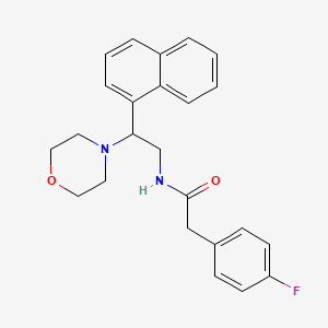 molecular formula C24H25FN2O2 B2776083 2-(4-fluorophenyl)-N-(2-morpholino-2-(naphthalen-1-yl)ethyl)acetamide CAS No. 941932-06-5