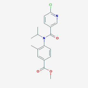 molecular formula C18H19ClN2O3 B2776084 methyl 3-methyl-4-[N-(propan-2-yl)6-chloropyridine-3-amido]benzoate CAS No. 1333612-89-7