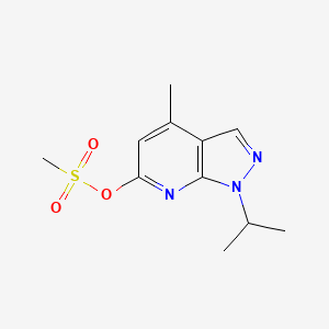 molecular formula C11H15N3O3S B2776086 4-methyl-1-(propan-2-yl)-1H-pyrazolo[3,4-b]pyridin-6-yl methanesulfonate CAS No. 929975-63-3